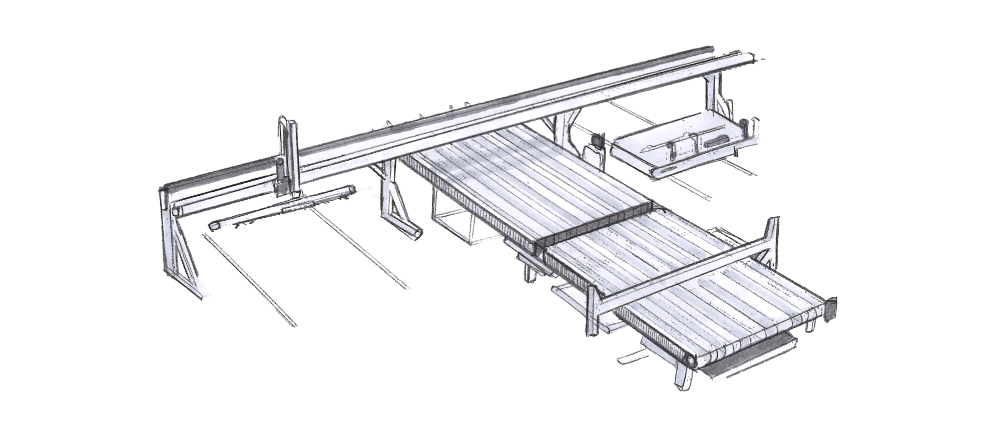 Metal Sheet Handling, Blank Destacking System, Board Stack, Swivel Arms, Press Line, Manual Feed | © Güdel Group AG