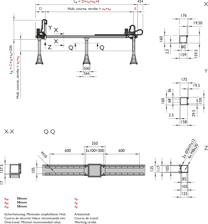 FP-3, 3-Axis Linear Modules, dimension | © Güdel Group AG