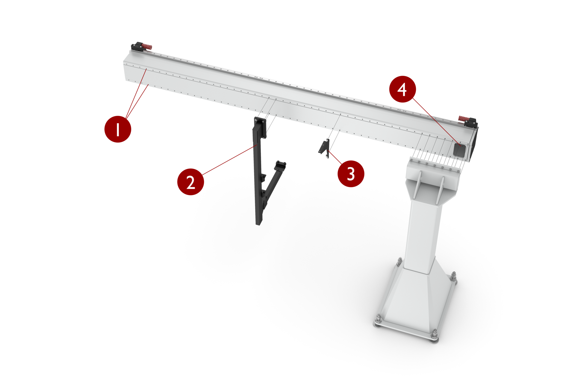 Fexible positioning of the Legs of the Gantry beam for EP, ZP, CP, FP Modules | © Güdel Group AG