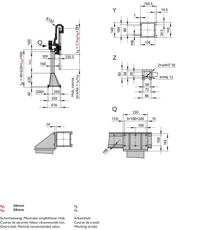 ZP-2, 2-Axis Linear Modules, dimension | © Güdel Group AG ZP-2, 2-Axis Linear Modules, dimension | © Güdel Group AG
