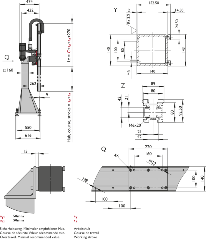 ZP-2, 2-Axis Linear Modules, dimension | © Güdel Group AG